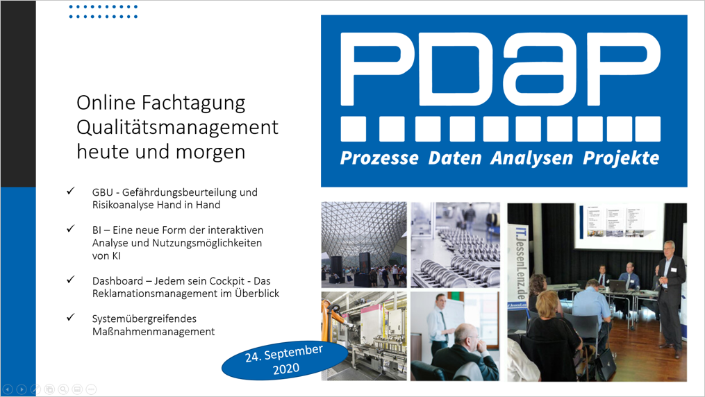 PDAP8.next - Online Fachtagung Qualitätsmanagement heute und morgen